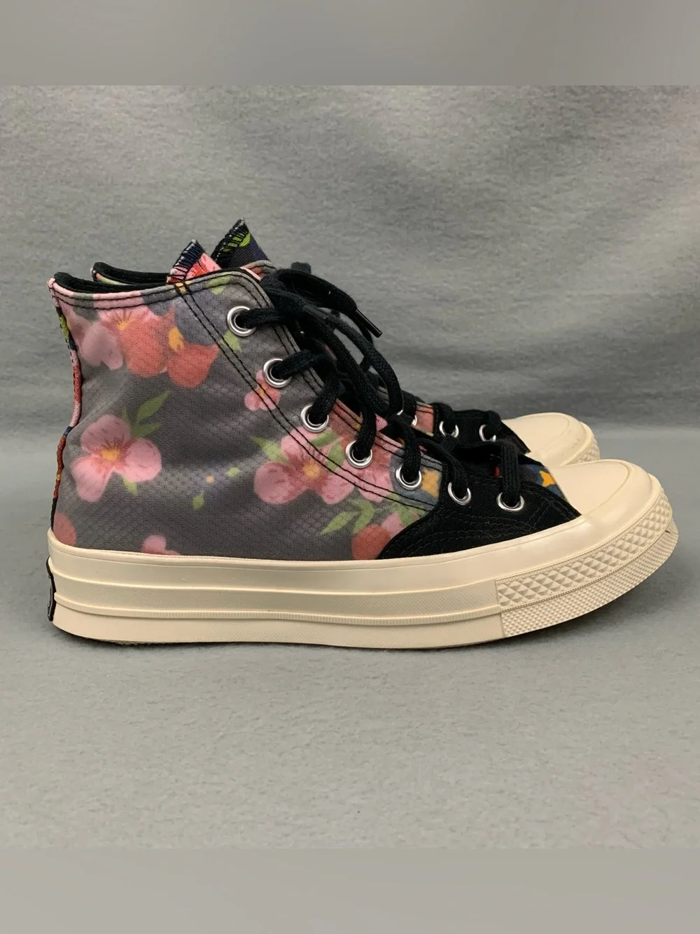 Converse Shoes Womens 8 Black Floral Chuck 70 Hi Top Sneaker Lace Up All Star